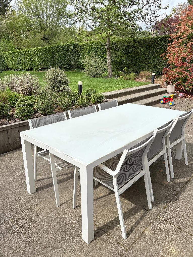 Tuintafel, Ophalen, Zo goed als nieuw, Rechthoekig, Aluminium
