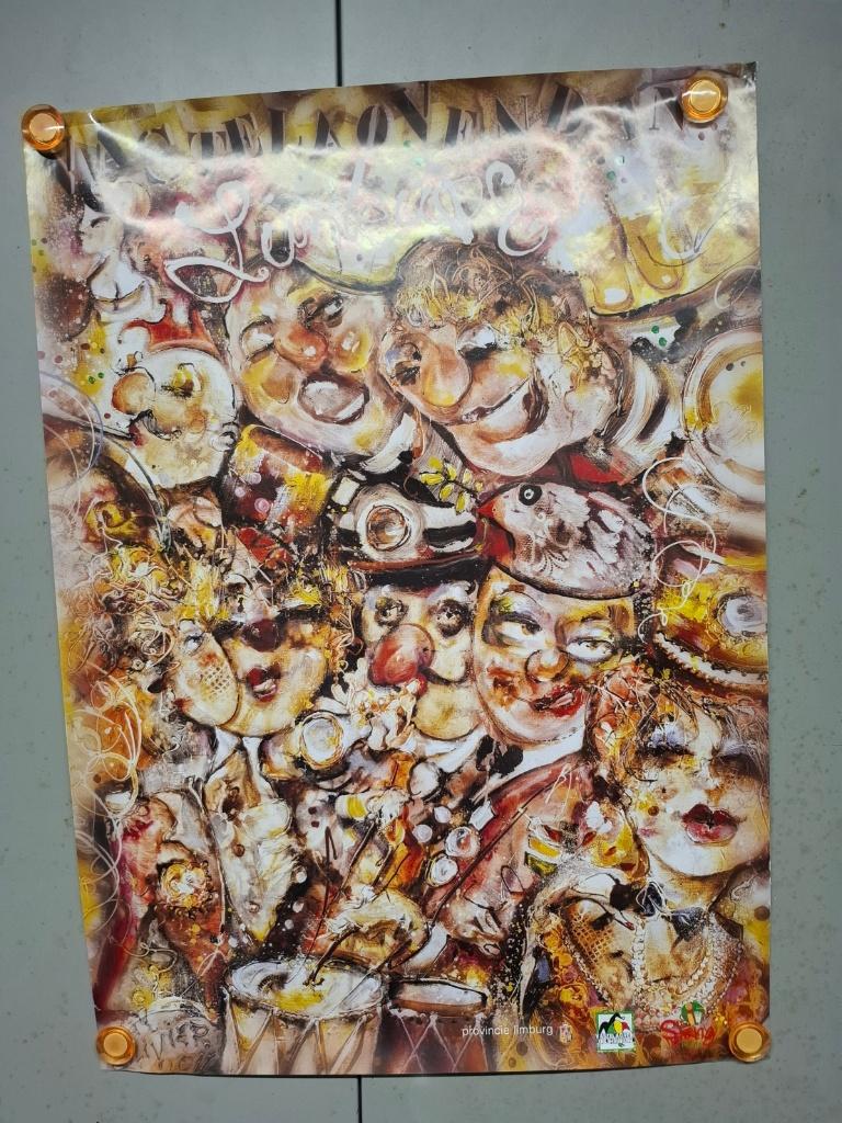 Poster carnaval 500x 700, Verzamelen, Rechthoekig Staand, Deurposter of groter, Ophalen of Verzenden, Zo goed als nieuw