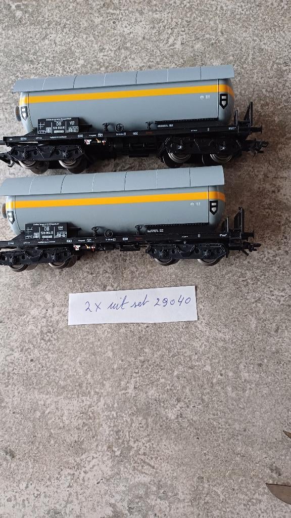 (3i) 2 x wagons-chaudières Märklin HO de Train Set 29040, Enlèvement ou Envoi, Courant alternatif, Wagon, Comme neuf