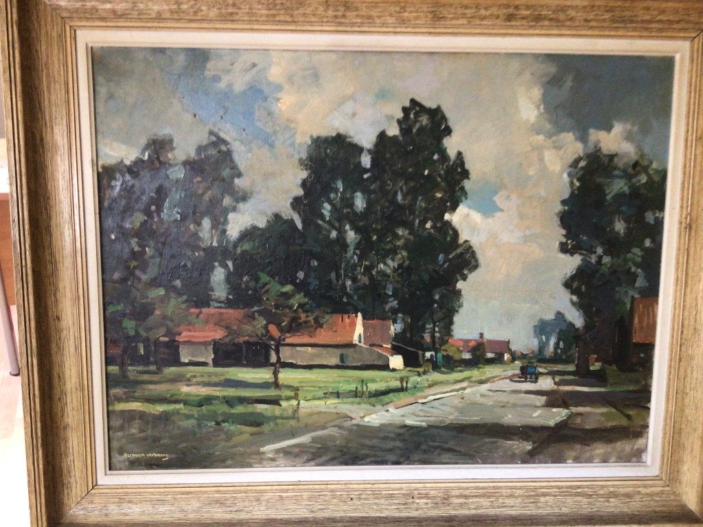 Herman Verbaere., Antiek en Kunst, Kunst | Schilderijen | Klassiek, Ophalen, Doek