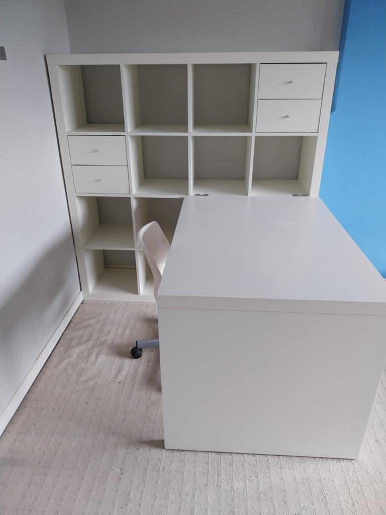 Bureau, bureaustoel en rek, Huis en Inrichting, Ophalen, Met lade(s)