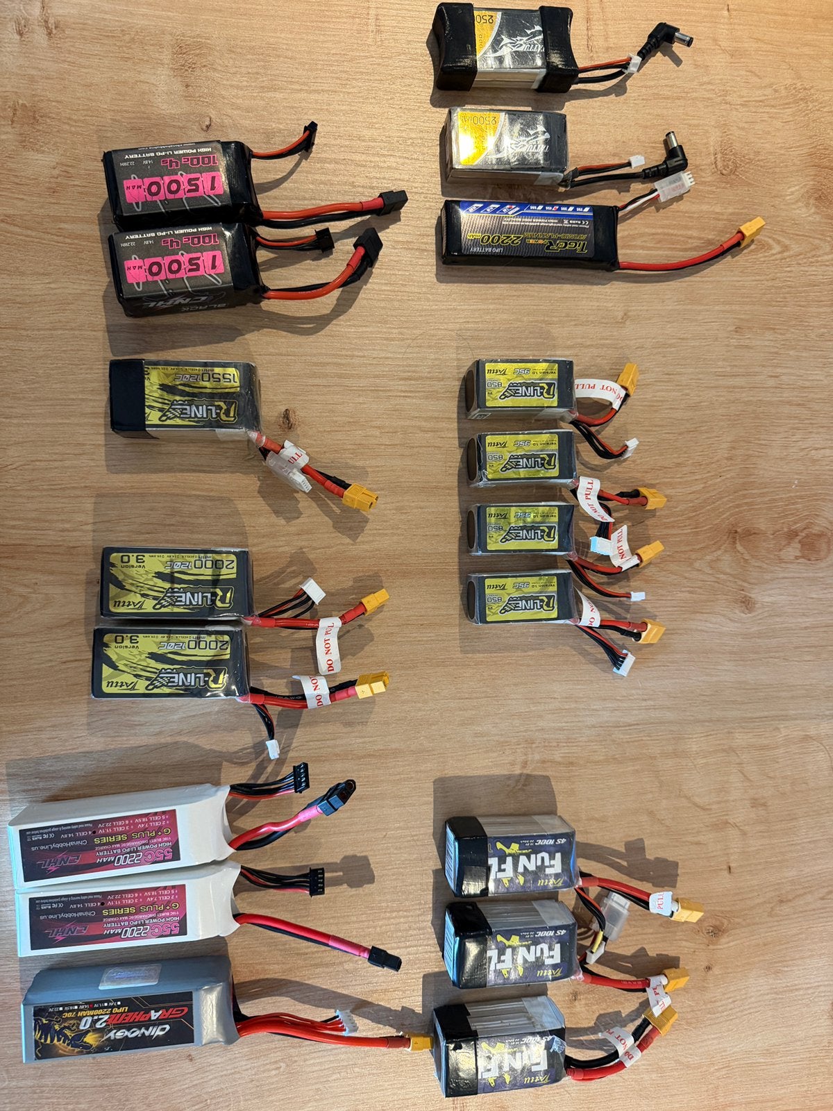 FPV Lipos 2S en 4S - Tattu, CNHL, Dinogy - storage bewaard, Hobby en Vrije tijd, Ophalen, Gebruikt