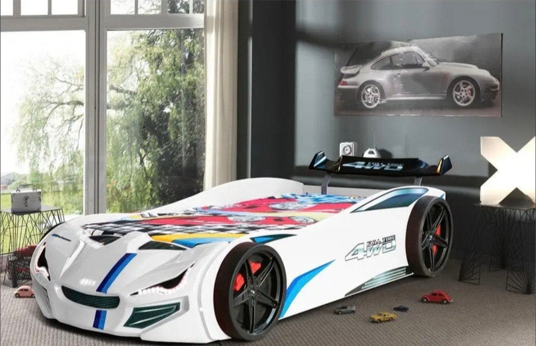 Autobed met matras in nieuwstaat, Kinderen en Baby's, Kinderkamer | Bedden, Ophalen, Matras