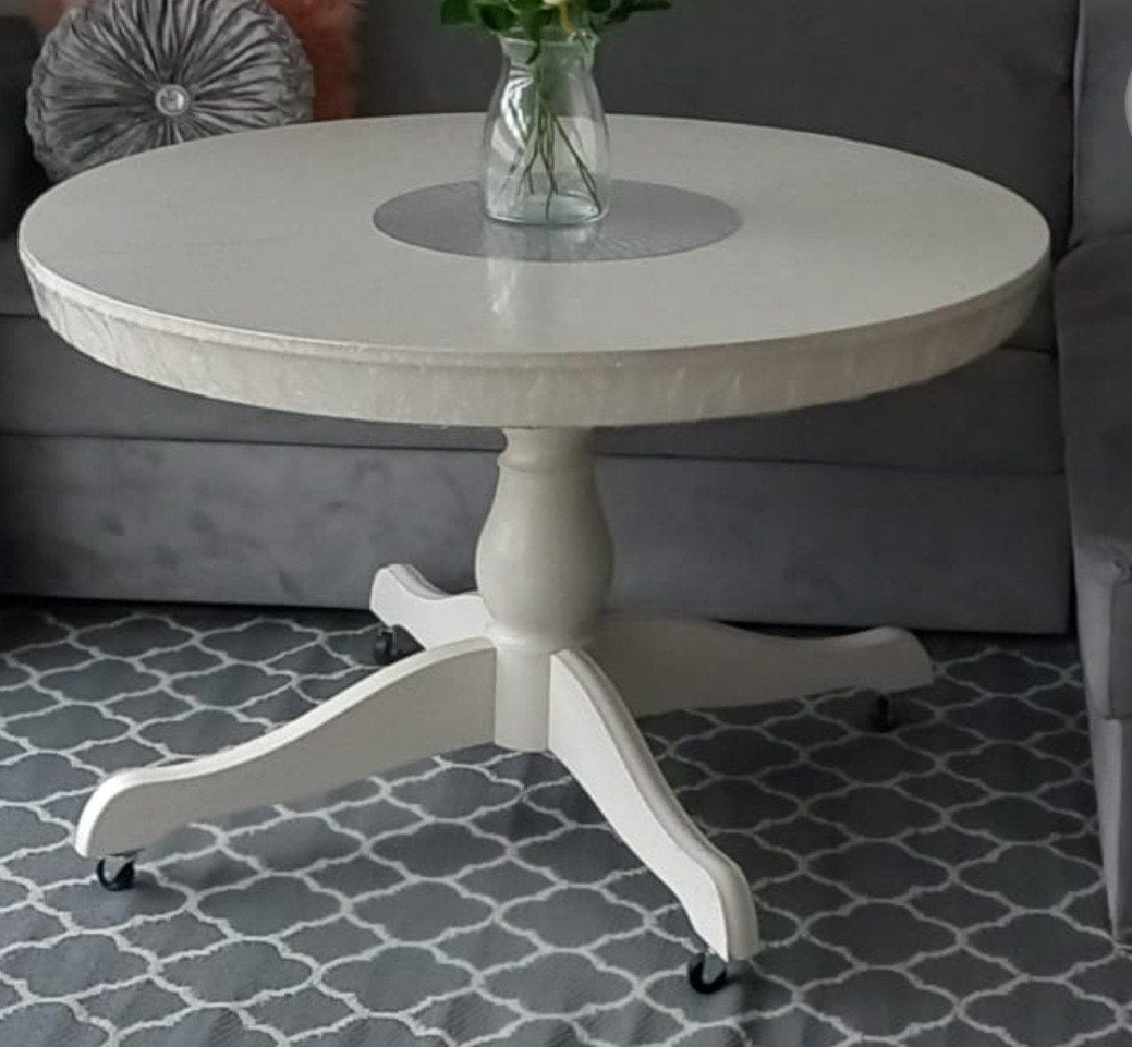 Witte ronde eettafel, Huis en Inrichting, Ophalen, Rond