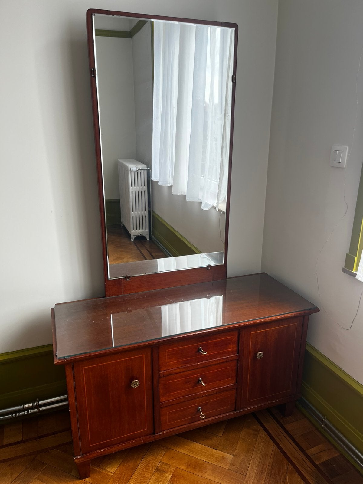 Coiffeuse/Vintage Dressing Table, Maison & Meubles, Vintage, 100 à 150 cm, Utilisé, Bois