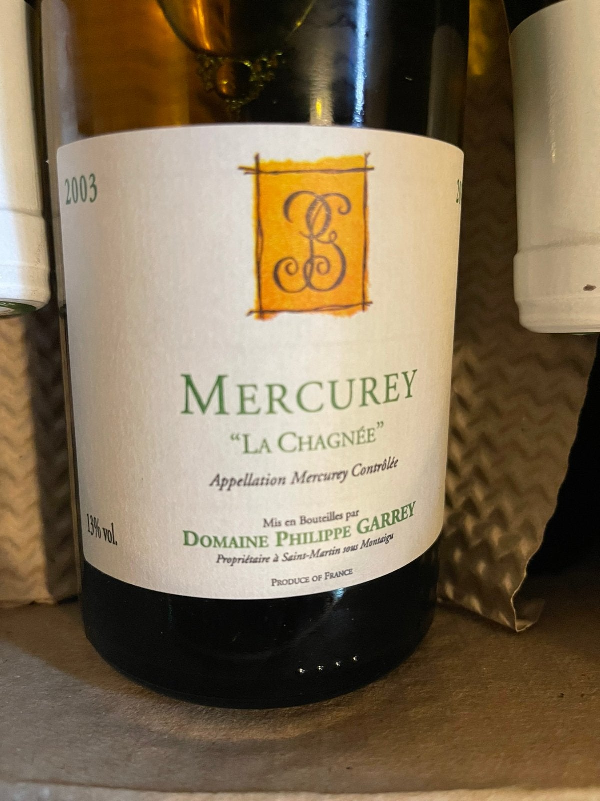 Mercurey La Chagnée Philippe Garrey 2003, Verzamelen, Ophalen, Zo goed als nieuw