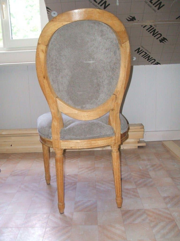 6 stoelen, Huis en Inrichting, Stoelen, Ophalen, Zo goed als nieuw, Grijs, Stof