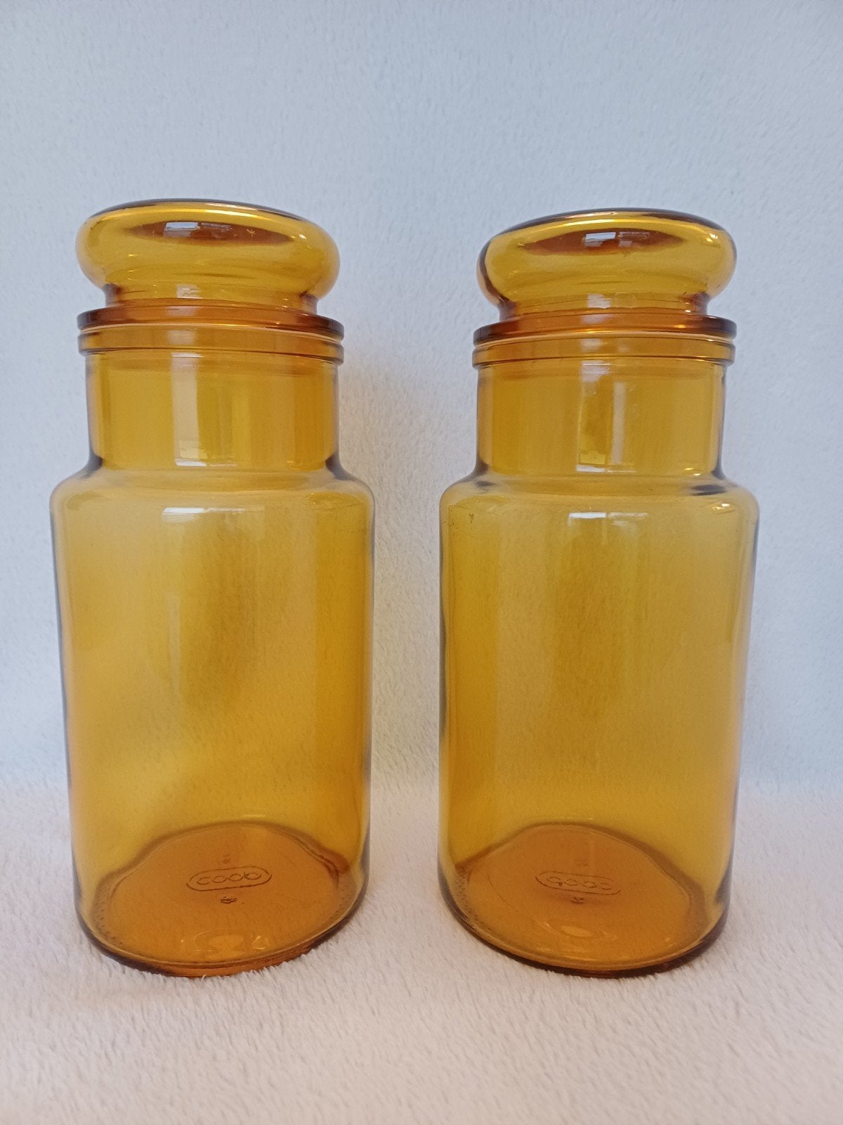 Pots de pharmacie vintage en verre transparent orange, Enlèvement ou Envoi