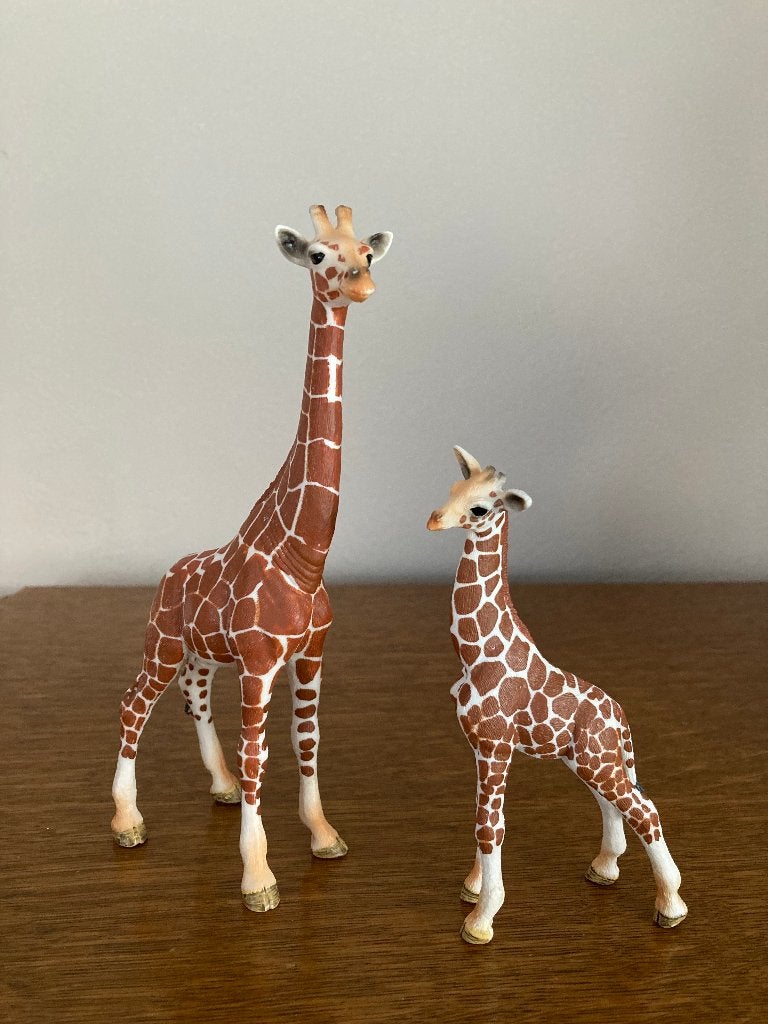 Giraf met jong, merk Schleich, Collections, Collections Animaux, Enlèvement ou Envoi, Comme neuf, Autres, Statue ou Figurine
