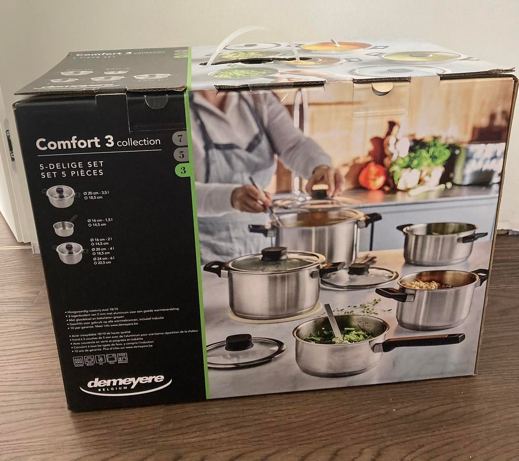 Ensemble de marmites Demeyere 5 pièces, Maison & Meubles, Cuisine | Casseroles & Poêles, Enlèvement, Neuf