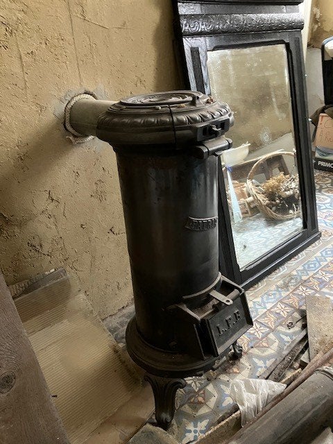 Poele colonne en fonte  ancien, Antiquités & Art, Enlèvement
