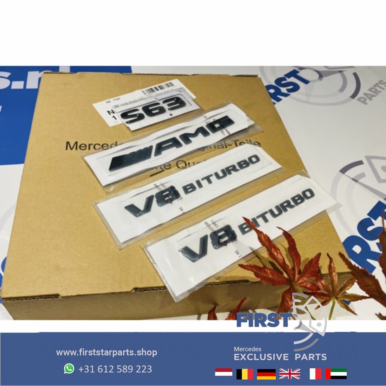 W221 W222 C217 W223 S63 V8 AMG LOGO SET ZWART EMBLEMEN SET M, Gebruikt, -, Ophalen of Verzenden, -