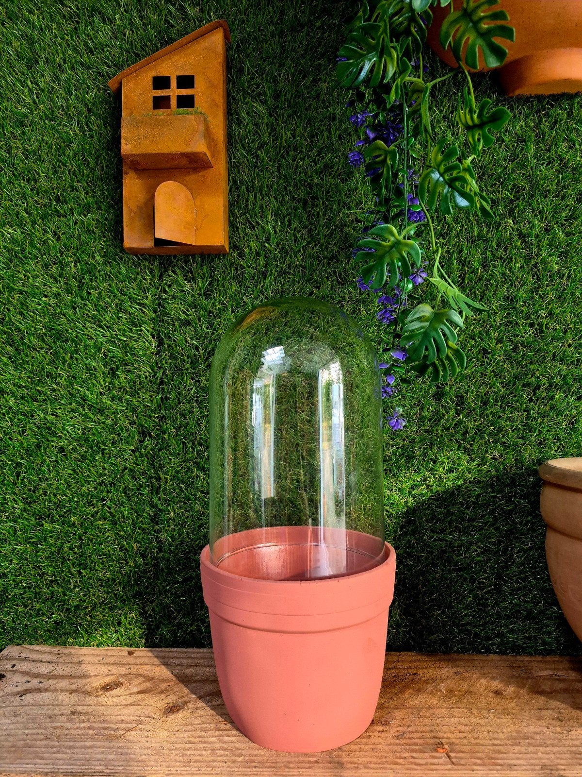 Bloempot met stolp, Tuin en Terras, Ophalen, Terracotta
