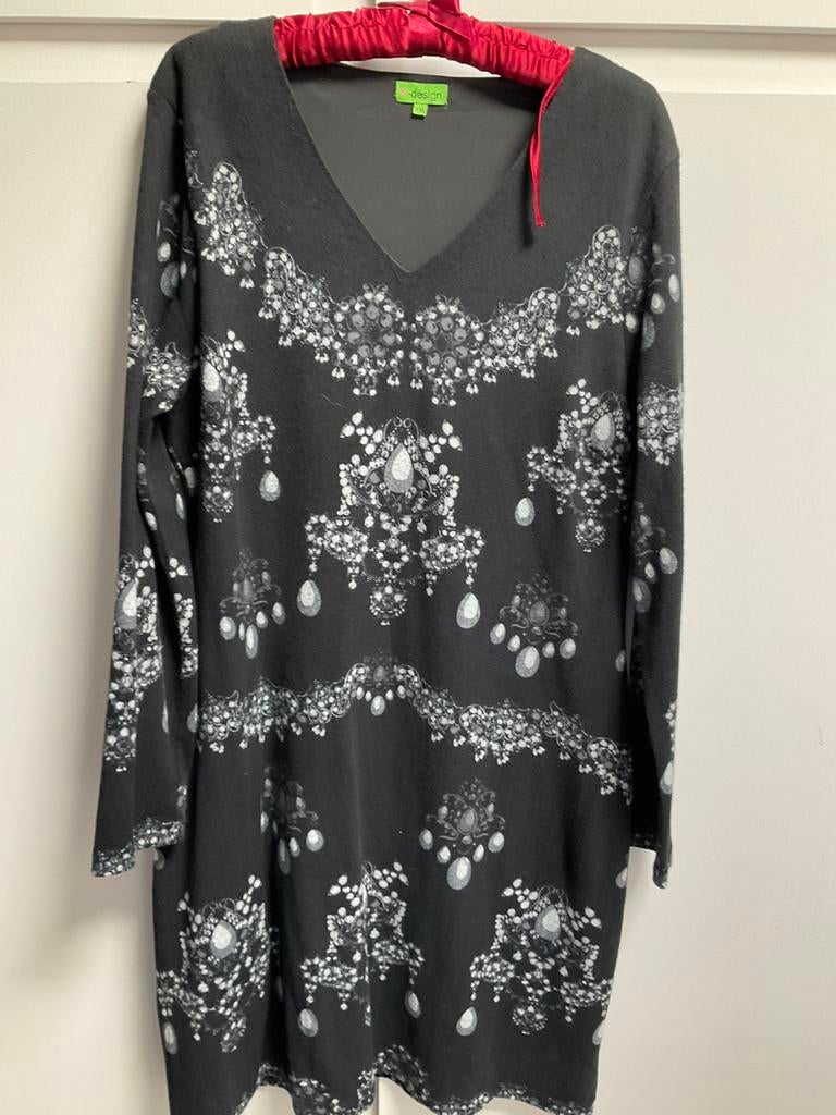 Zwart/witte jurk K Design maat xxl, Ophalen of Verzenden, Zo goed als nieuw, Zwart