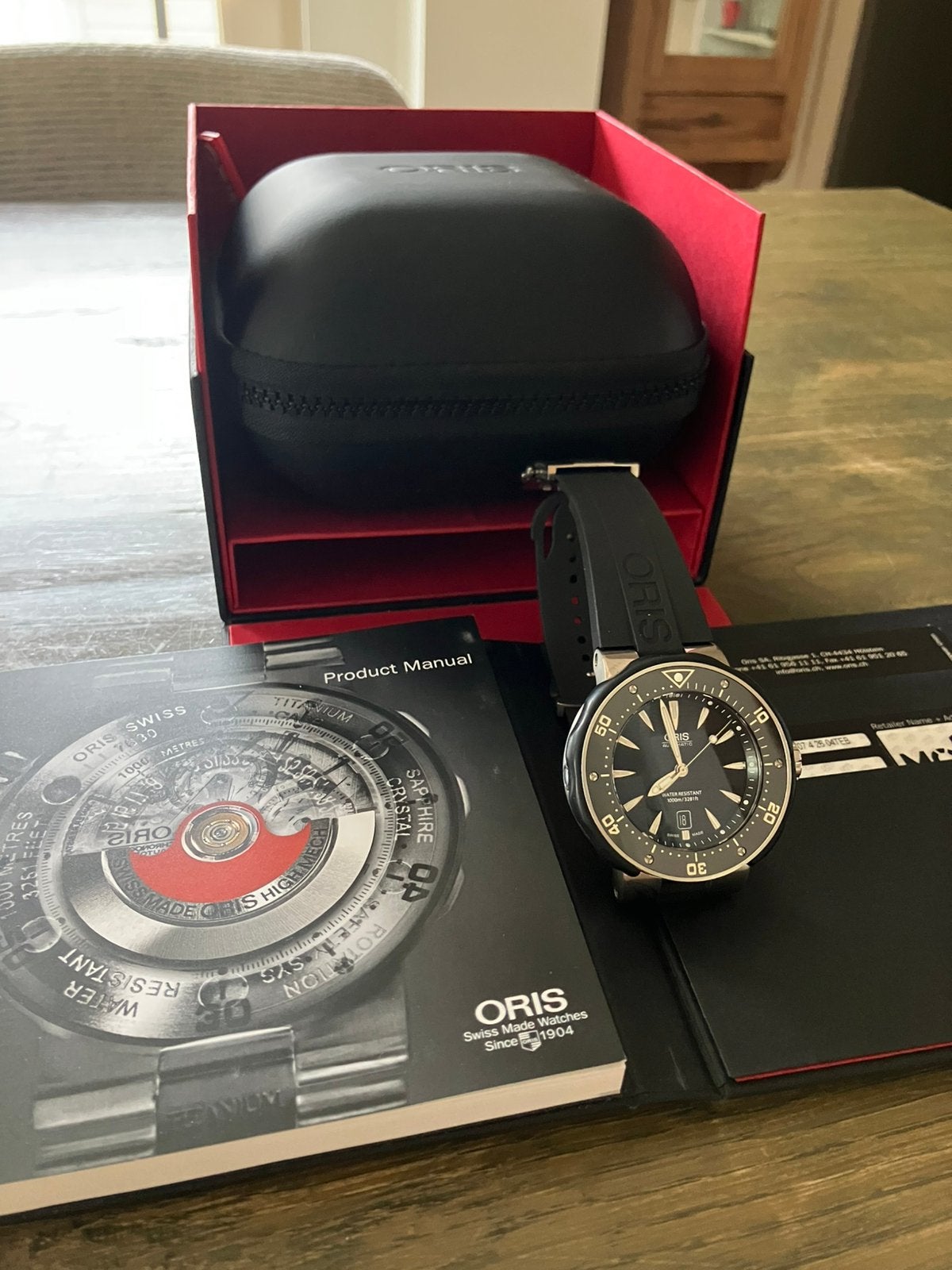 Oris Pro Diver Date Titanium full set !, Handtassen en Accessoires, Overige merken, Overige materialen, Polshorloge, Kunststof
