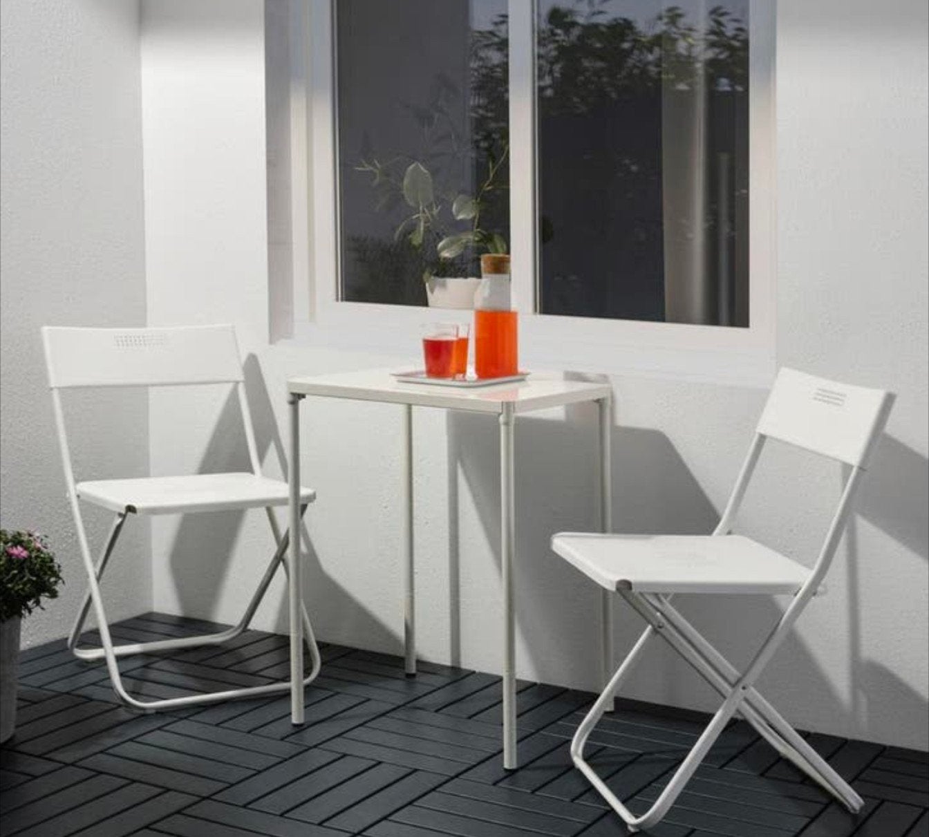 Table de terrasse + 2 chaises pliantes, Enlèvement ou Envoi