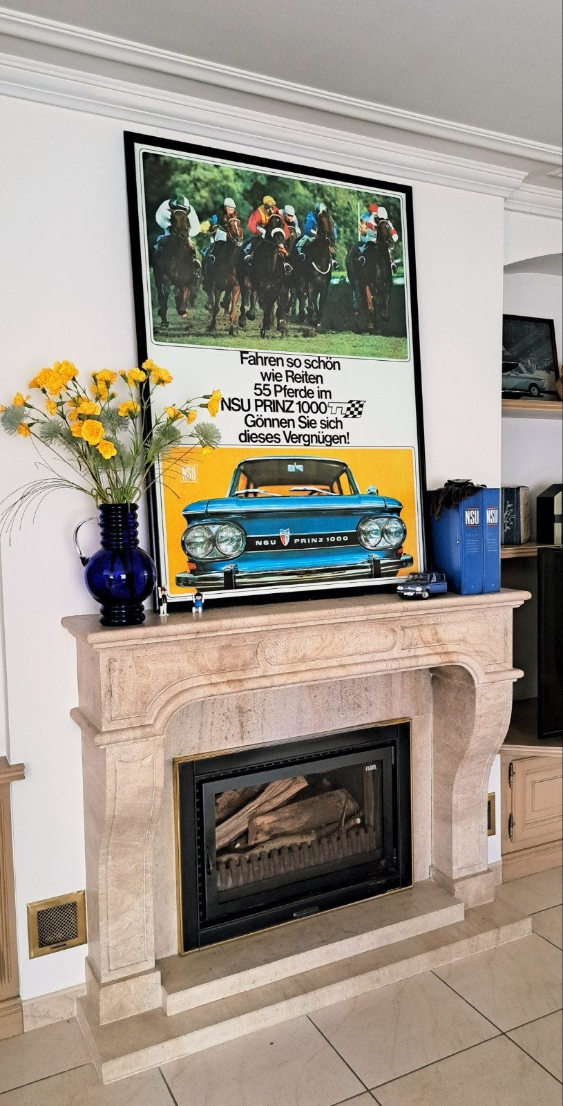 Affiche publicitaire NSU Prinz 1000 TT 1965 - 85x120cm - A0, Collections, Posters & Affiches, Neuf, Autres sujets/thèmes, Affiche ou Poster pour porte ou plus grand