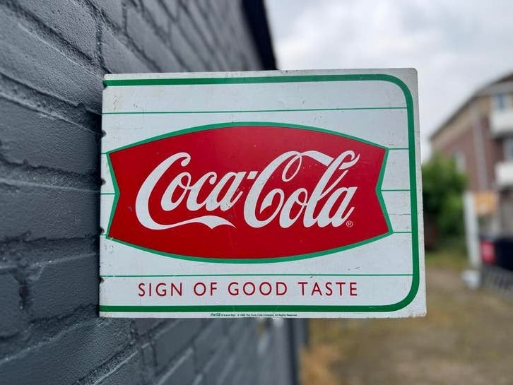 Vintage Coca-Cola Reclamebord - 'Sign of Good Taste', Verzamelen