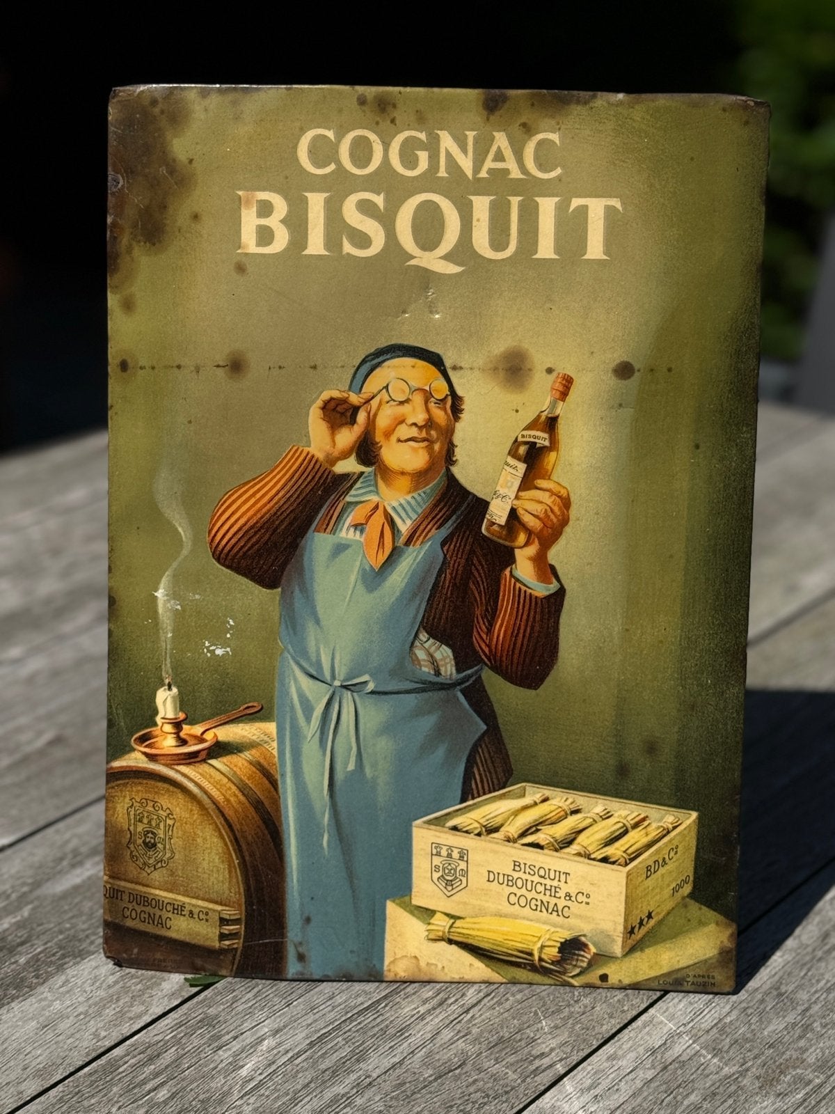 Assiette en étain Cognac Bisquit, Enlèvement ou Envoi, Utilisé