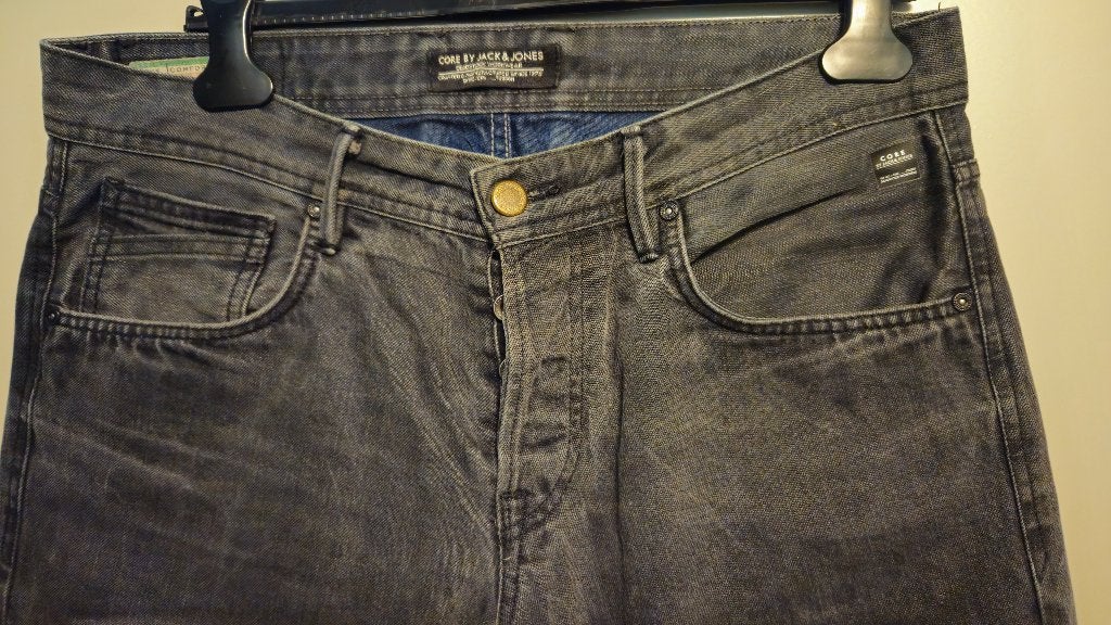 spijkerbroek donkergrijze jeans "Core by Jack & Jones", Kleding | Heren, Ophalen of Verzenden, Grijs, Gedragen, Jack&Jones