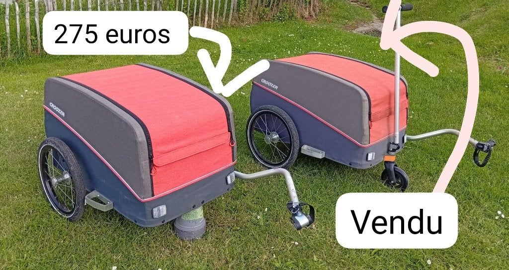 Remorque Cargo Croozer Pakko, 40 à 60 kg, Pliable, Remorque à bagages, Croozer