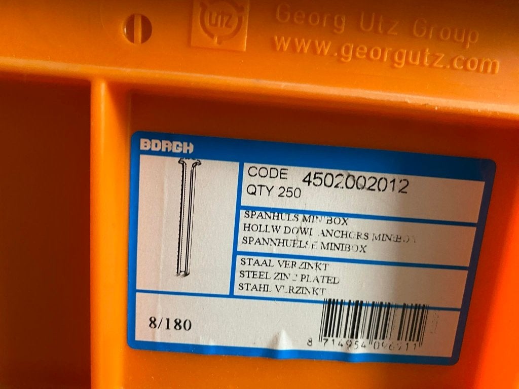 Borhg spanhulsen 8/180 in minibox, Enlèvement, Neuf