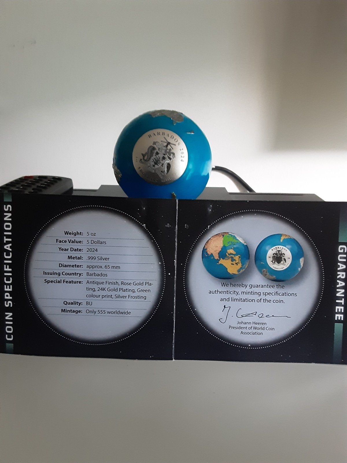 wereldbol zilver en platina en goud zilver 5 oz, Enlèvement, Or