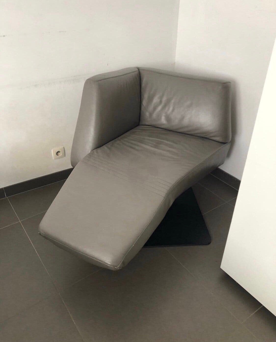 Lederen draai fauteuil, Huis en Inrichting, Ophalen, Zo goed als nieuw