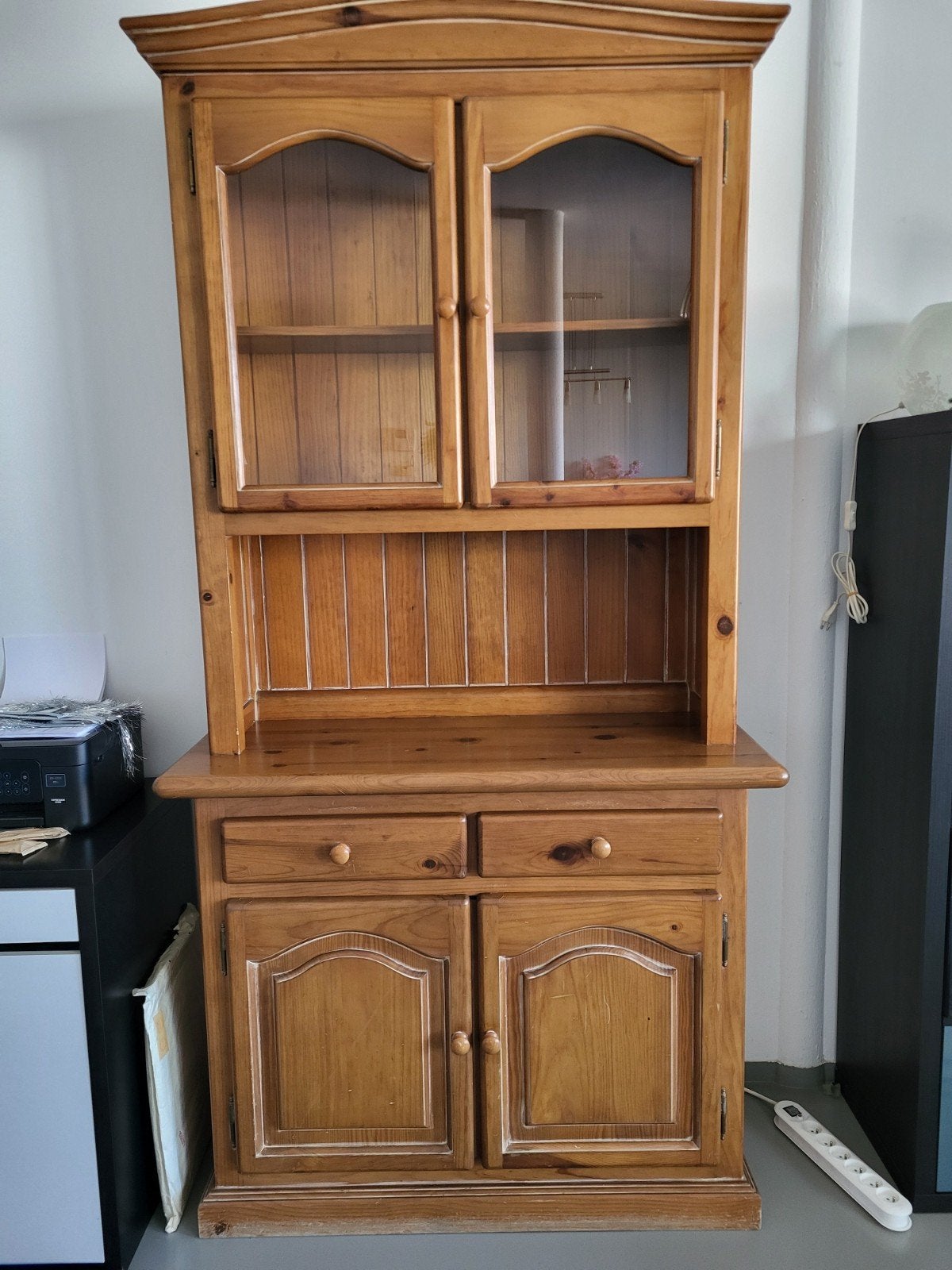 armoire en pin vitrine, Avec tiroir(s), 25 à 50 cm, 100 à 150 cm, Enlèvement