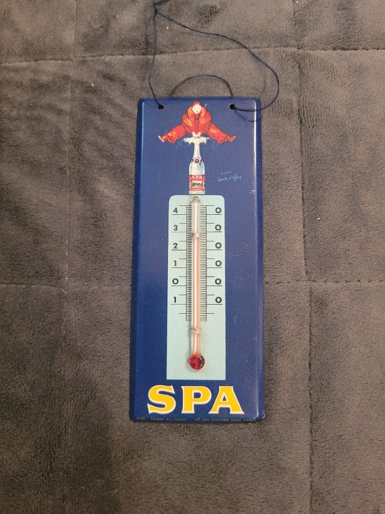 vintage spa-thermometer voor reclame, Verzamelen, Ophalen of Verzenden, Zo goed als nieuw, Reclamebord