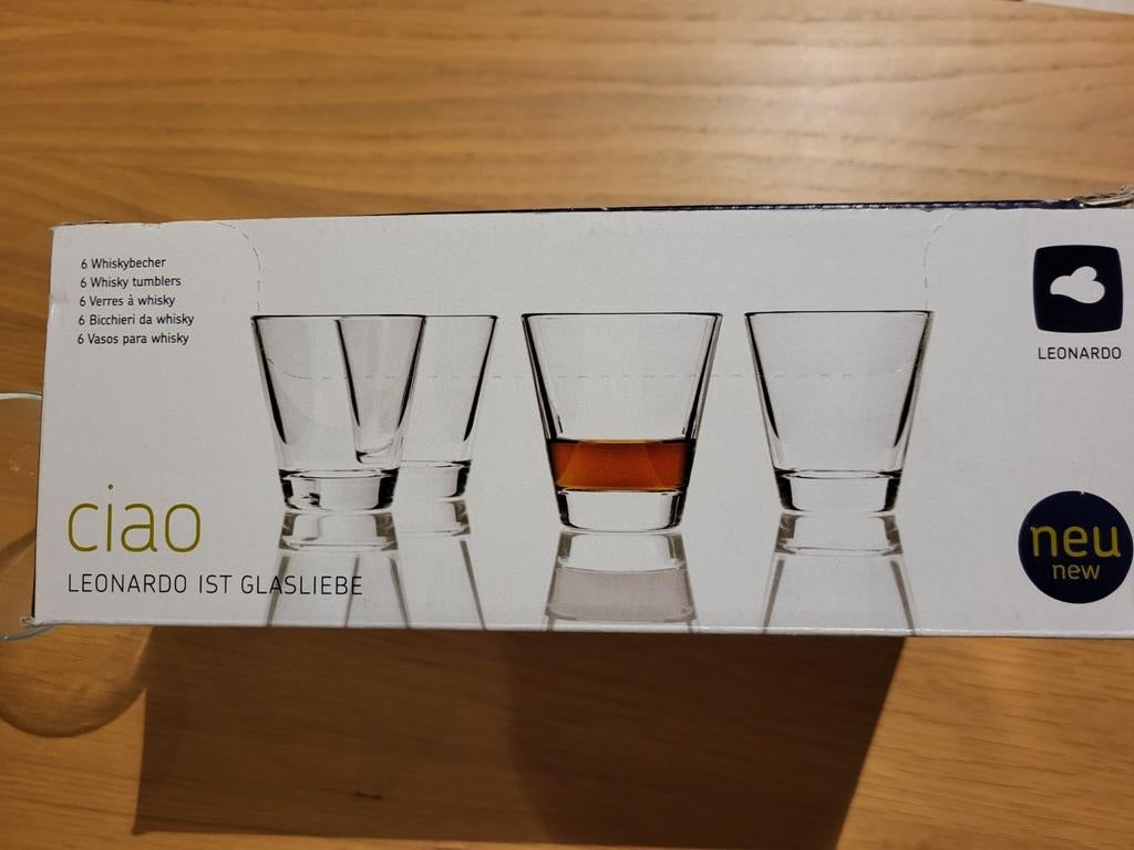 6 whiskey glazen 25cl Leonardo - intact, ongebruikt, Collections, Verres & Petits Verres, Enlèvement ou Envoi, Neuf, Autres types