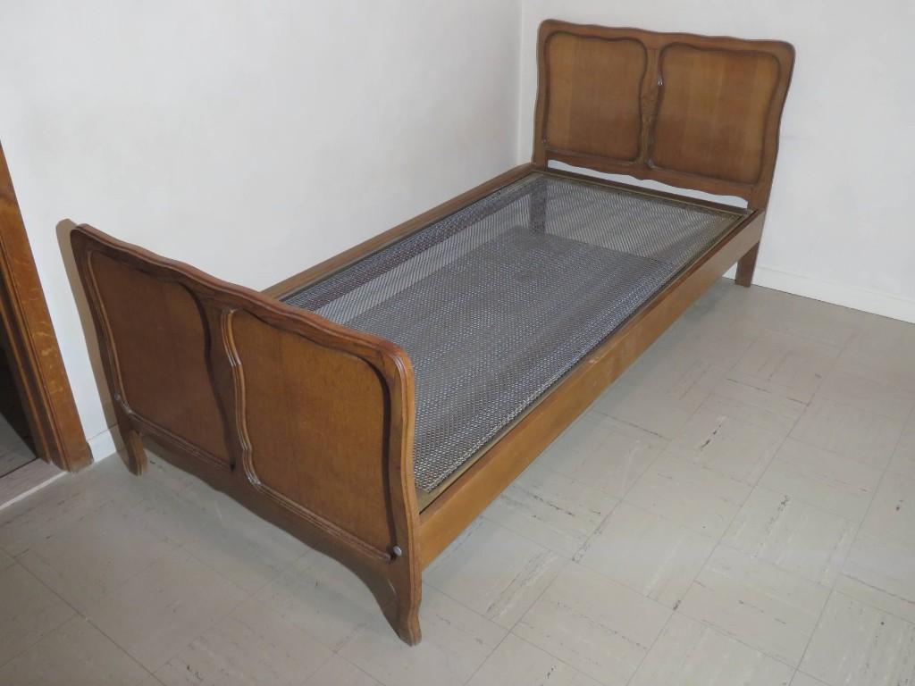 eenpersoonsbed, Maison & Meubles, Chambre à coucher | Lits, Utilisé, Une personne, 100 cm, 200 cm, Bois, Brun, Enlèvement