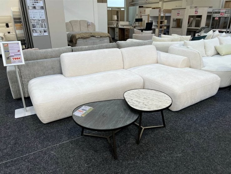 Canapé d’angle moderne beige clair / écru, Maison & Meubles, Enlèvement, Comme neuf