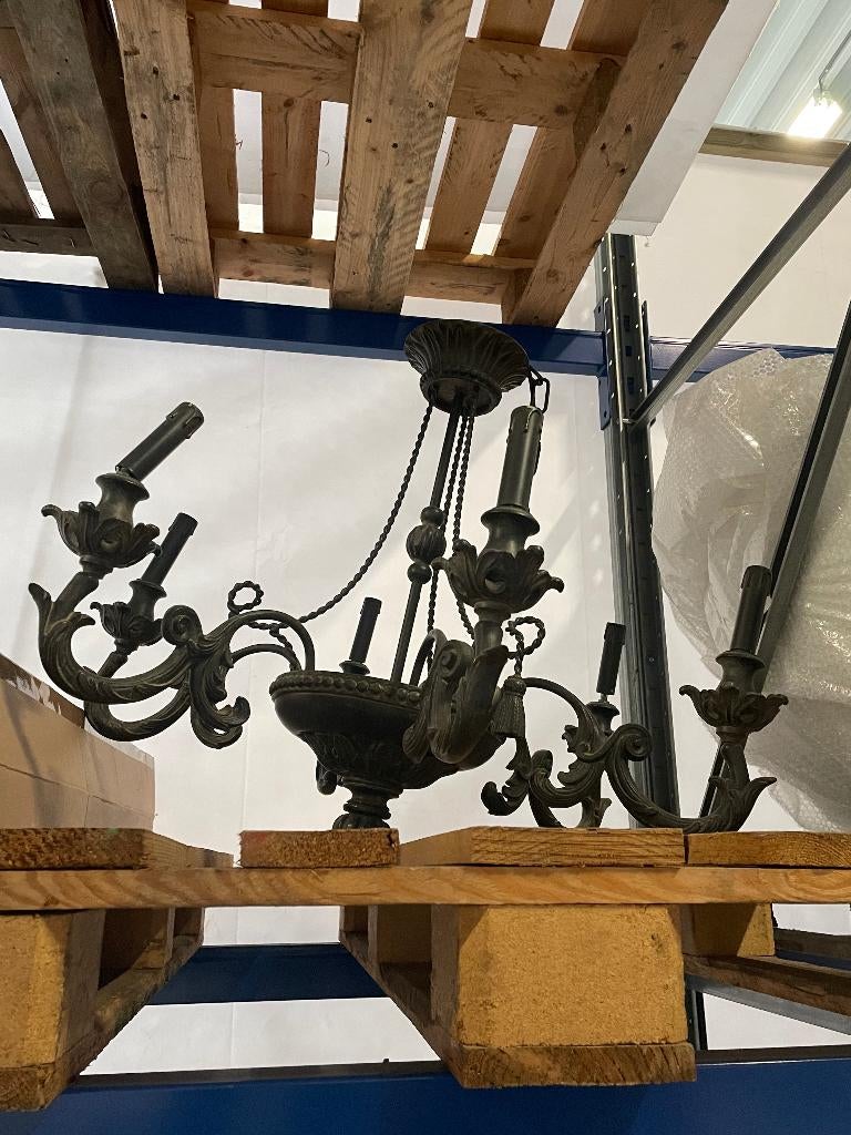 3 antieke kroonluchters, Huis en Inrichting, Lampen | Kroonluchters, Ophalen, Gebruikt, Barok met Frans/Italiaanse invloeden.