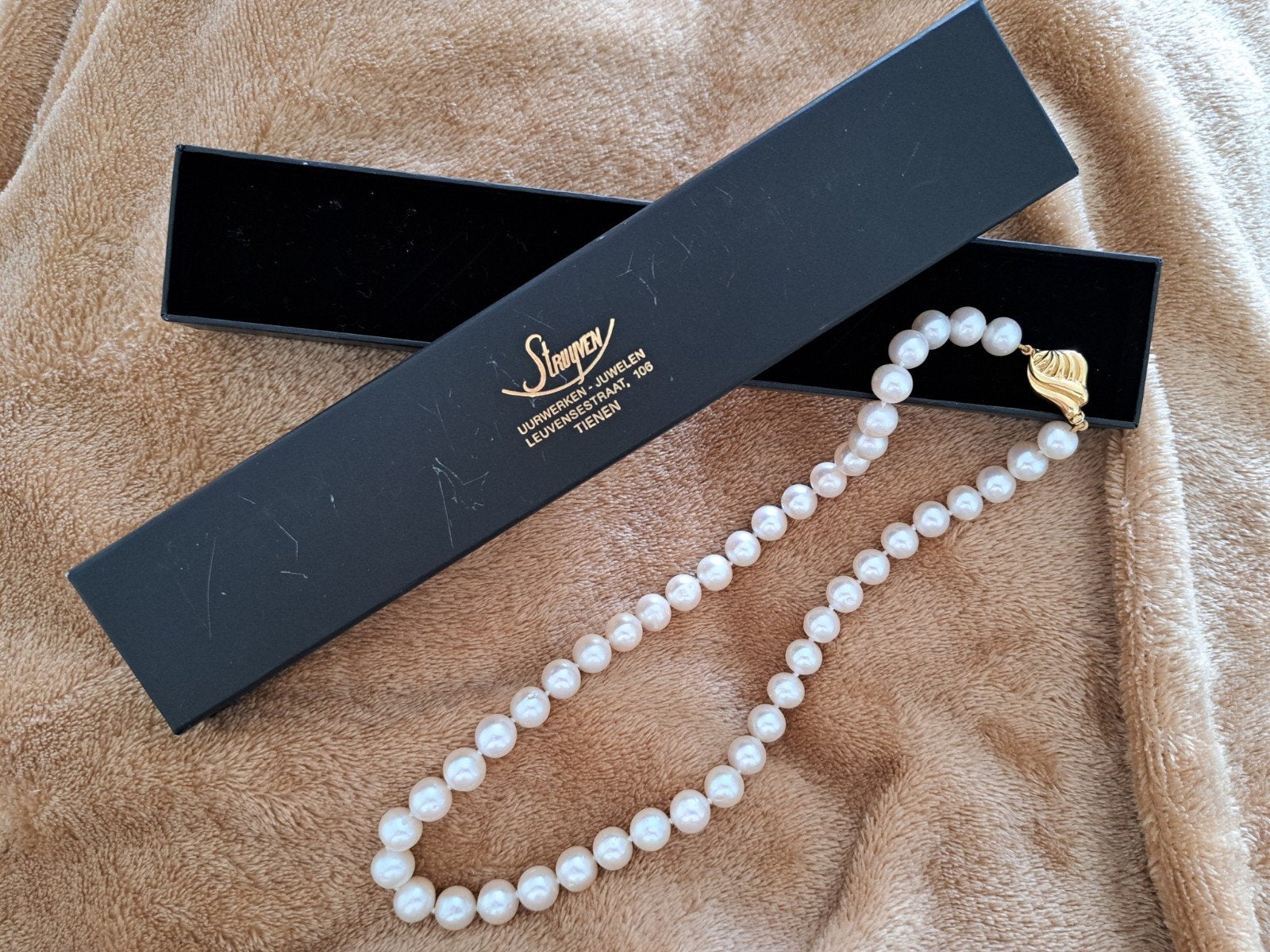 Ketting parels Struyven, Ophalen, Zo goed als nieuw, Beige