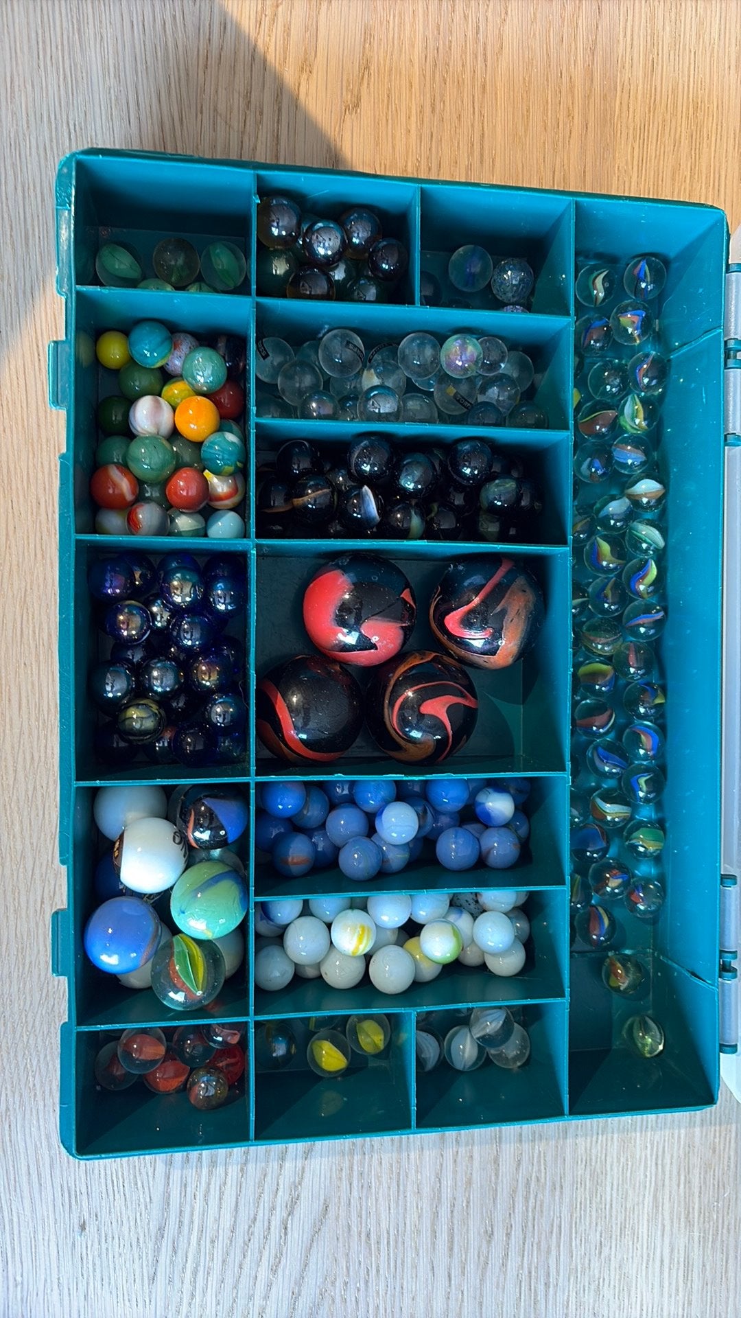 253 knikkers in alle formaten en kleuren, Hobby en Vrije tijd, Ophalen, Gebruikt, Overige typen