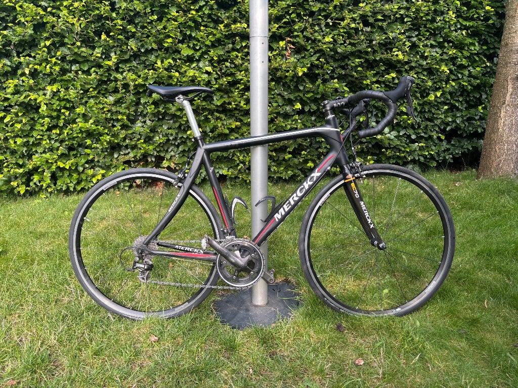 Koersfiets Merckx (carbon frame), Gebruikt, 26 inch, Velgrem, Meer dan 20 versnellingen
