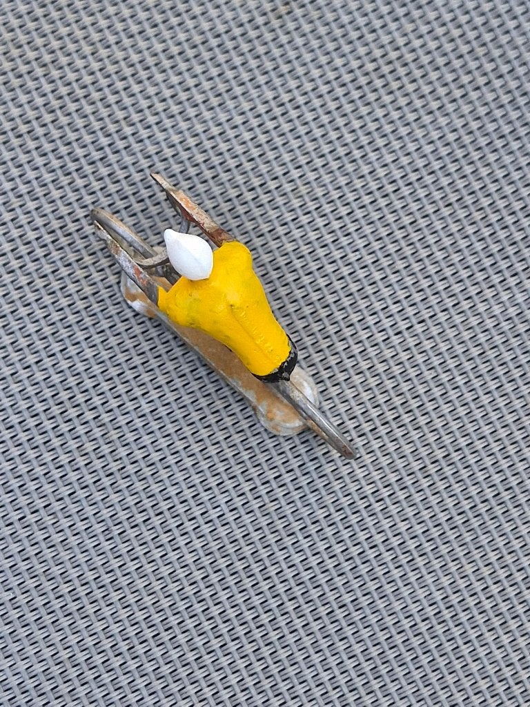 cycliste miniature  métallique rétro « TDF » MAILLOT JAUNE, Envoi