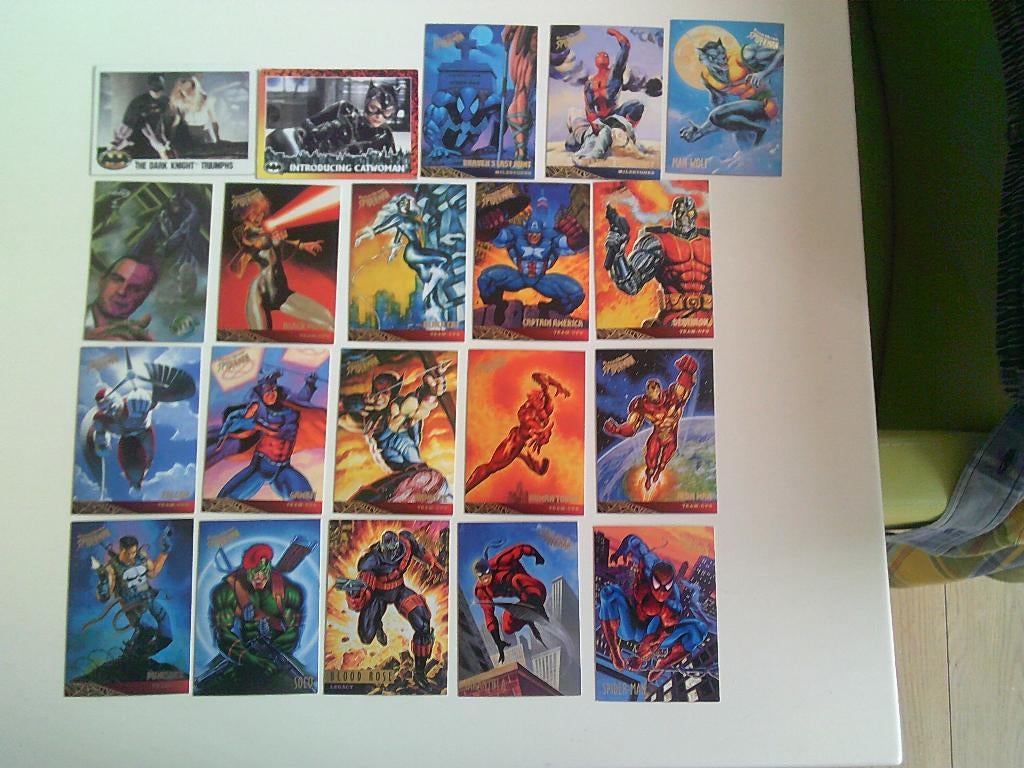 20 harde kaartjes Batman enz....Marvel 1995, Ophalen of Verzenden