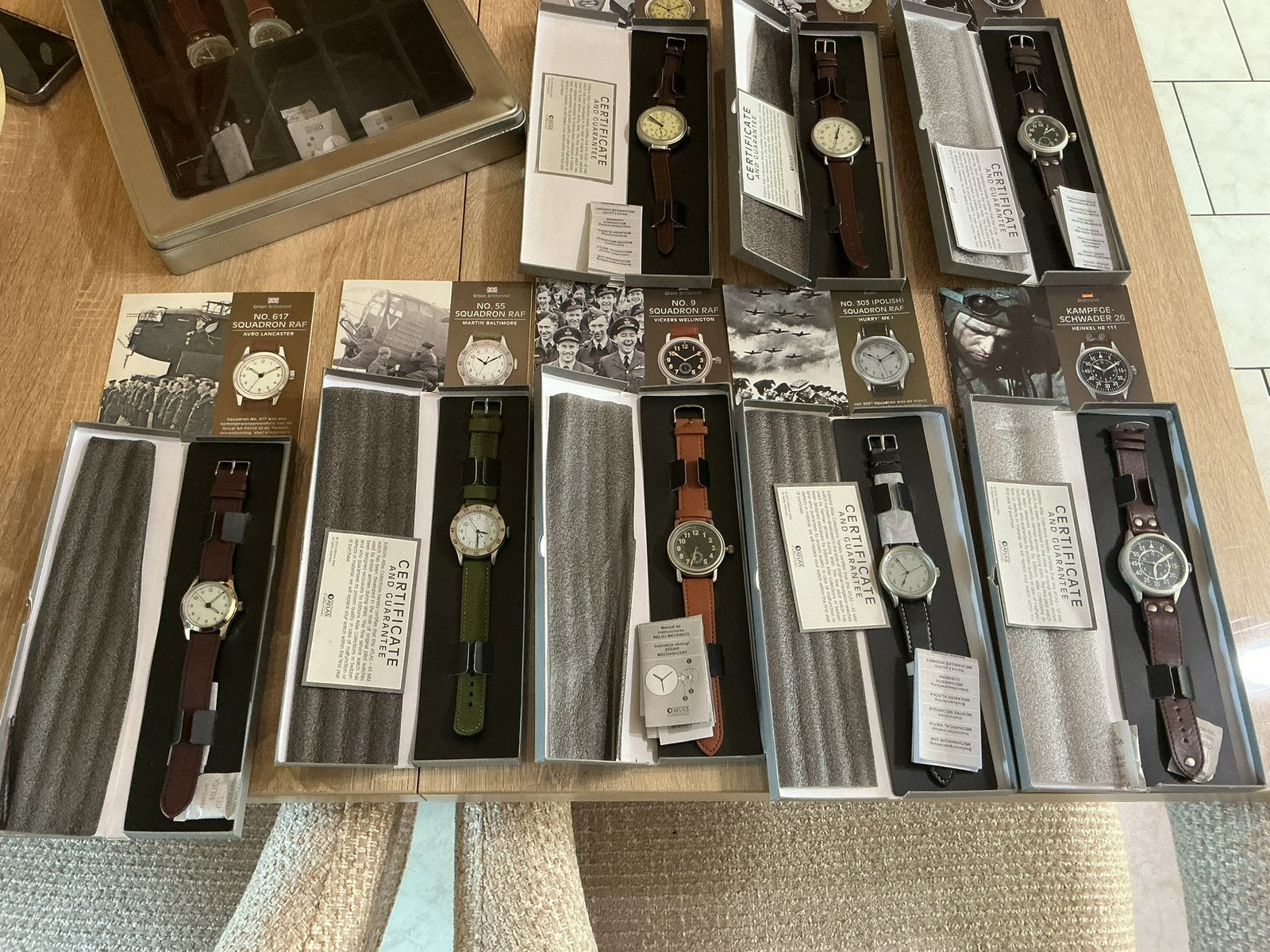 Lot 10 horloges atlas piloten oorlog, Antiek en Kunst, Ophalen of Verzenden
