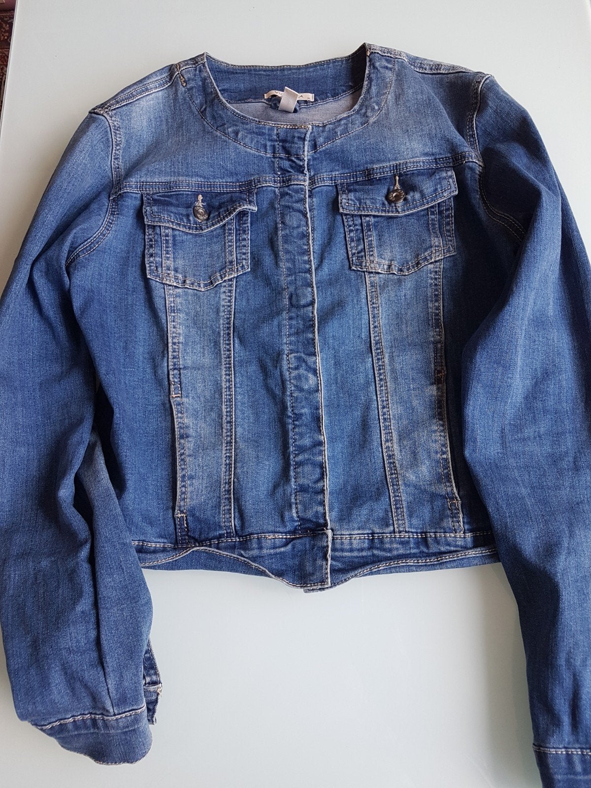 jeans vest, dames, maat, kleine.L, heel goede stáát, Ophalen of Verzenden