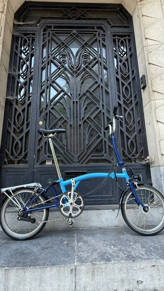 Brompton H6R blauw 6-speed licht in uitstekende staat, Ophalen, Brompton, 14 tot 16 inch, Versnellingen