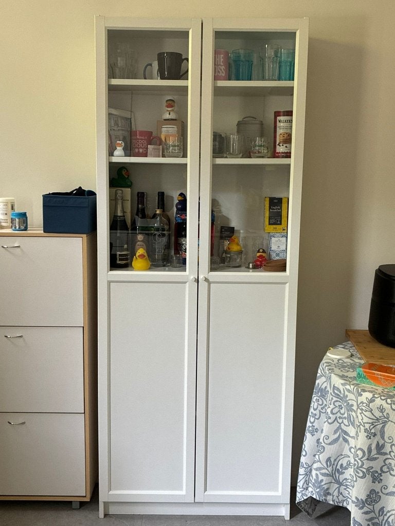 Bookcase with doors white -IKEA Billy/Oxberg, Huis en Inrichting, Kasten | Buffetkasten, Ophalen, 200 cm of meer, 50 tot 100 cm