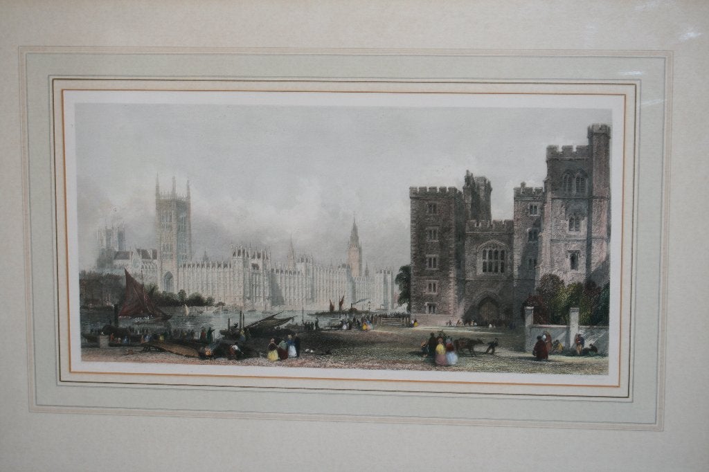 Antieke gravure, ingekaderd, Ophalen of Verzenden, Gravure