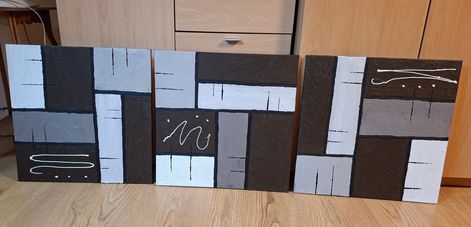 3 delig abstract werk te koop, Ophalen