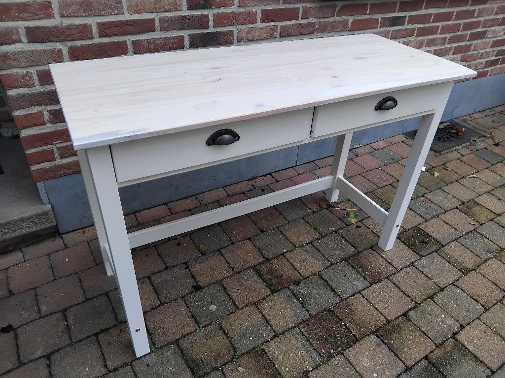 sidetable wandtafel in grenenhout wit, Huis en Inrichting, Tafels | Sidetables, Ophalen, Zo goed als nieuw, Grenenhout