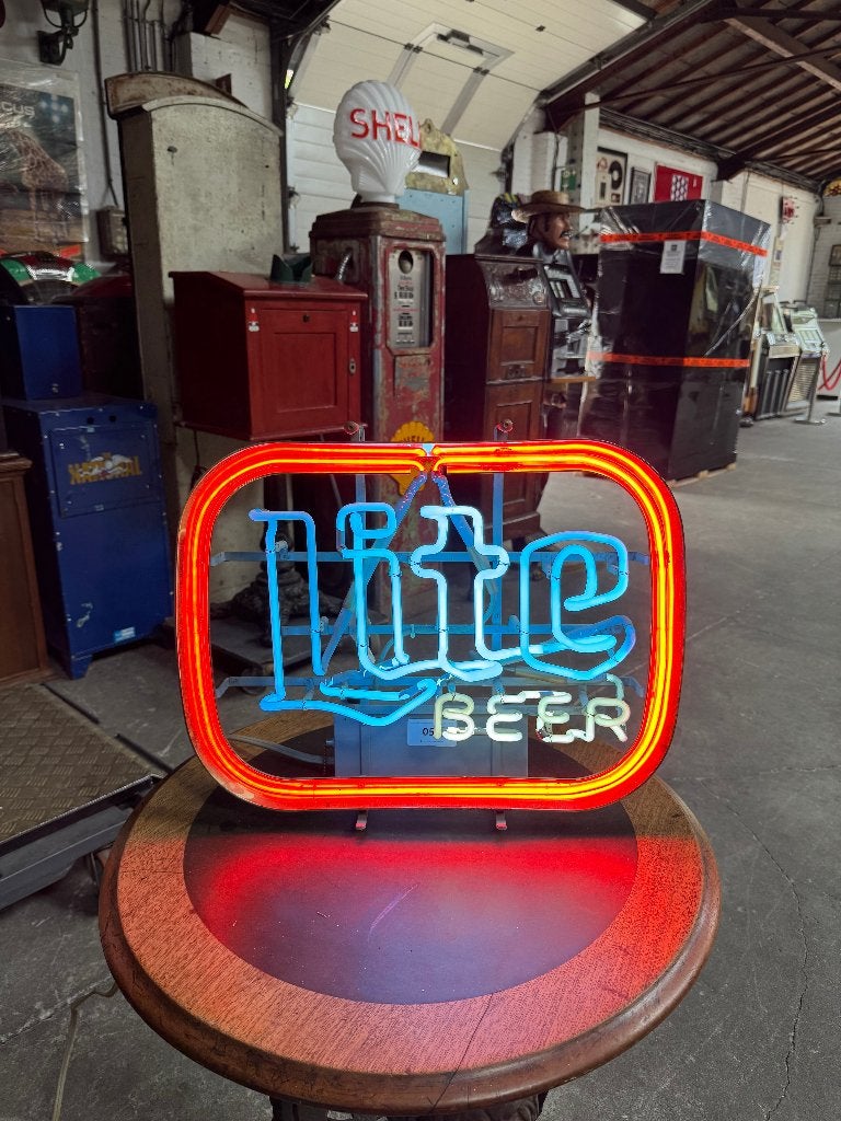 Enseigne au néon à bière Miller Lite vintage originale, Enlèvement, Table lumineuse ou lampe (néon)