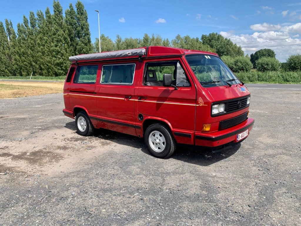 Volkswagen T3 California Vanagon, Autos, Rouge, Autres modèles, Auvent, Boîte manuelle