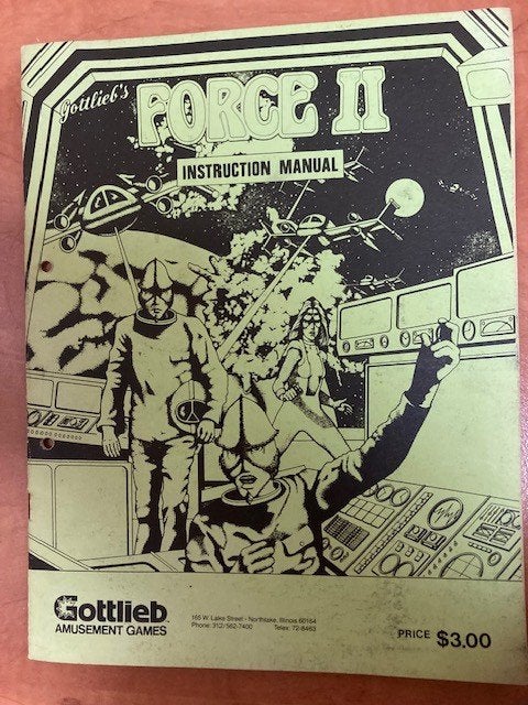GOTTLIEB FORCE II MANUEL D'INSTRUCTIONS AVEC SCHÉMAS, Collections, Machines | Flipper (jeu), Enlèvement ou Envoi, Flipper (jeu)