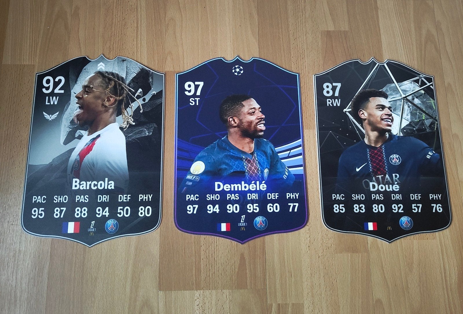 Voetbalkaartjes (37cmx25cm) - PSG, Verzamelen, Sportartikelen en Voetbal, Zo goed als nieuw, Poster, Plaatje of Sticker, Ophalen of Verzenden